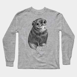 Sweet Black Pug Long Sleeve T-Shirt